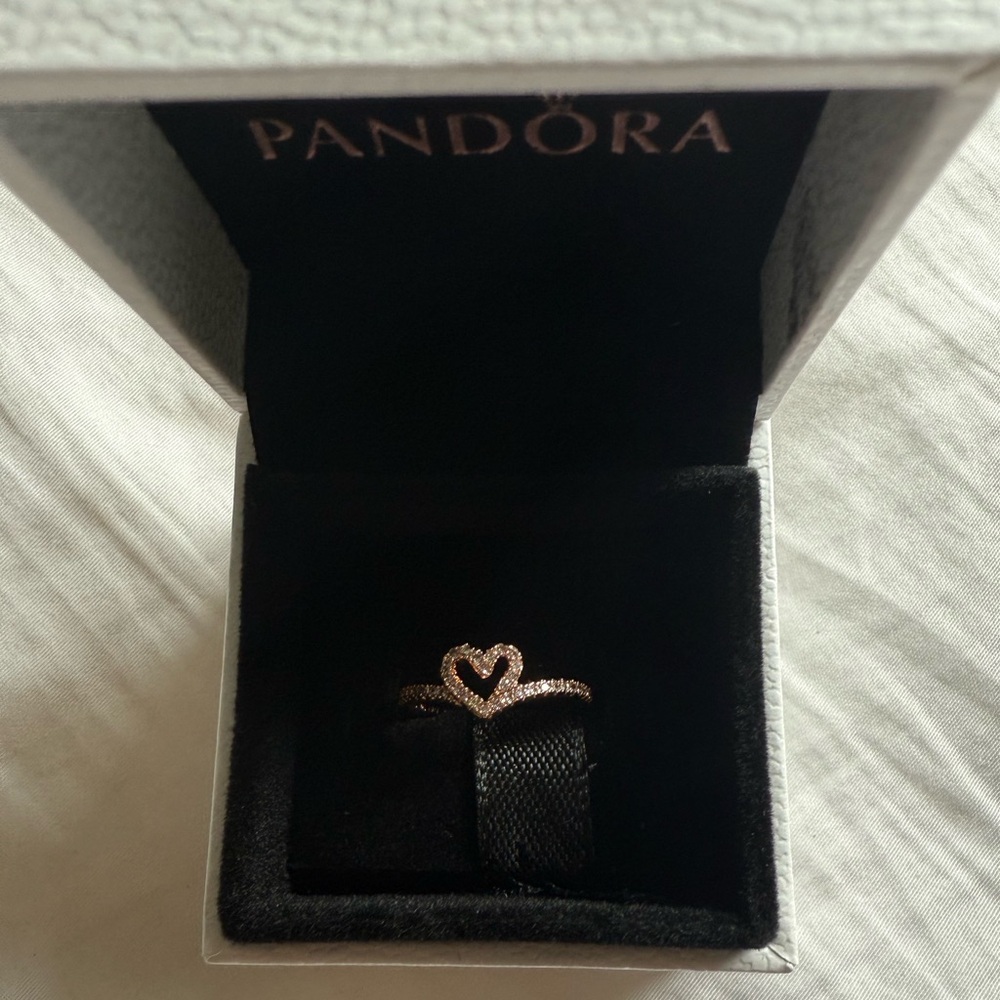 Pandora Gold Ring With Original Vintage Pandora Box